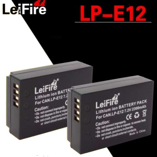 Leifire 2PCS LP-E12 Li-ion Battery for CANON M50 / PowerShot SX70 HS