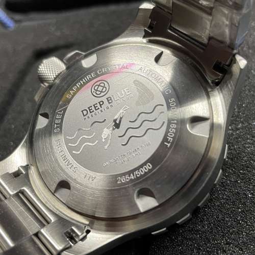 Deep Blue 45 Tritdriver T-100 氚氣燈自動潛水錶 (紅黑可樂面)