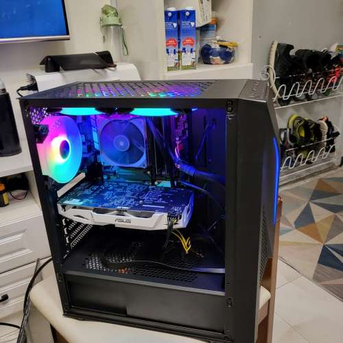 DIY 自組電腦 i5 8400 16G ram 256M2 NVME 1TB HD asus1060 3組RGB燈