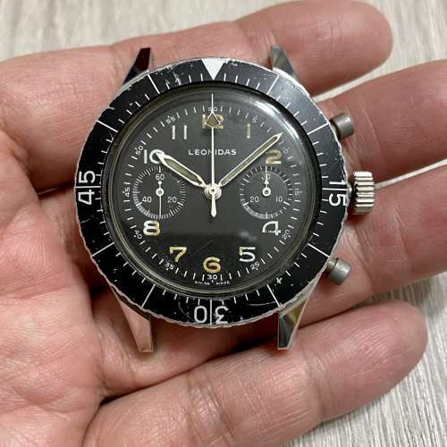 Leonidas REF. CP-2, Military Flyback, Circa 1960s 稀少軍用計時手錶Valjoux 222