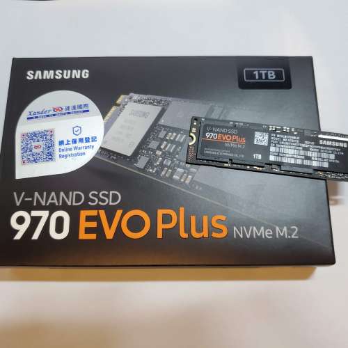 接近全新 Samsung SSD 970 Evo Plus 1TB 固態硬碟