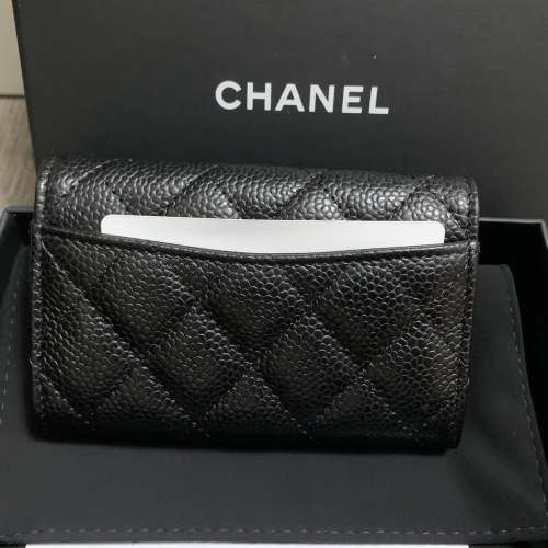 CHANEL Card Holder wallet 卡包 黑銀牛 荔枝皮 魚子醬 有正單 全新100%new