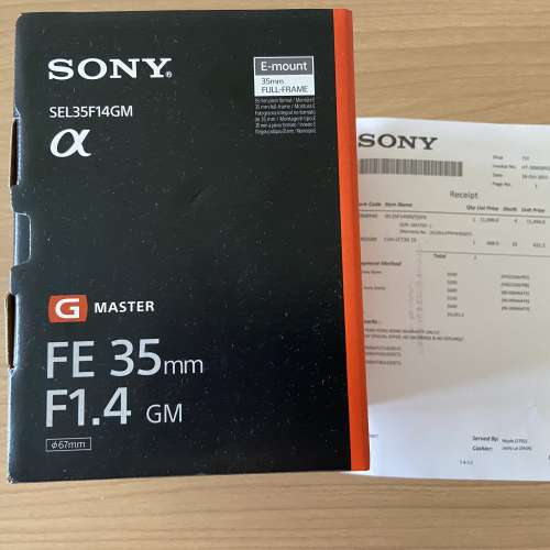 Sony 35mm GM F1.4 SEL35F14GM