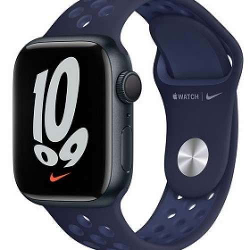 Apple Watch 7 45mm 午夜暗色藍色 Nike 運動錶帶 GPS