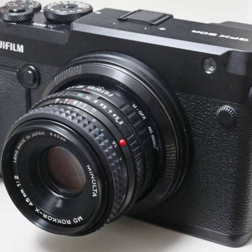 Minolta MD 45/f2(銳利散景靚)用於富士中幅 GFX等同36mm f1.6亦啱Leica M10，SONY ...