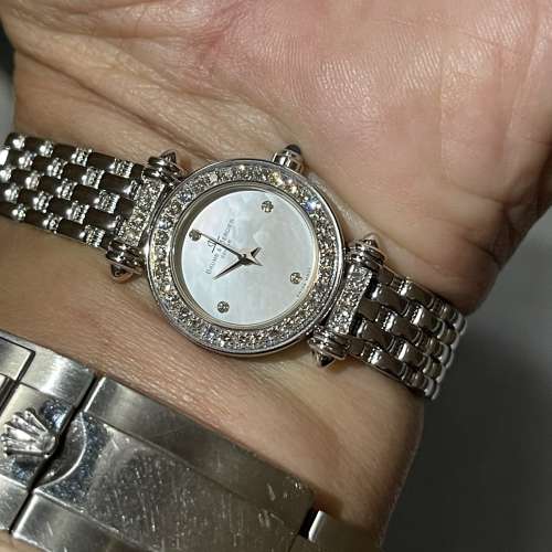 名仕18k white gold watch 44.8g with all real diamonds