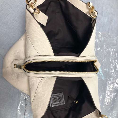 全新 Coach 白色真皮手袋