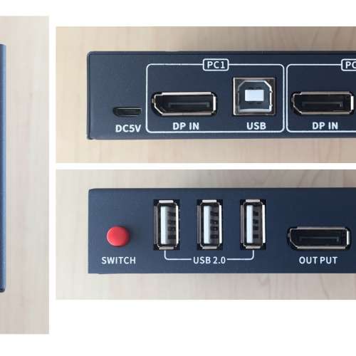 ［近乎全新］8K DP兩入一出 KVM switch 附帶三個USB