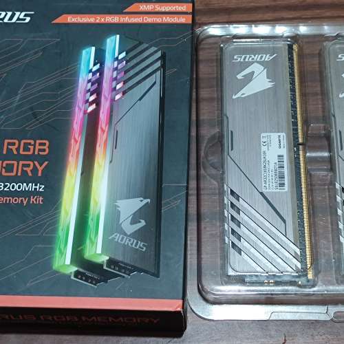 AORUS RGB Memory 3200MHz 8GB X 2條 =16GB卓面電腦(With Demo Kit)