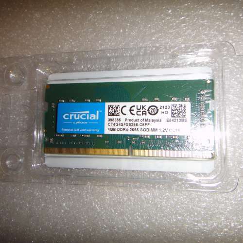 全新 Crucial 4GB DDR4-2666 Notebook Ram