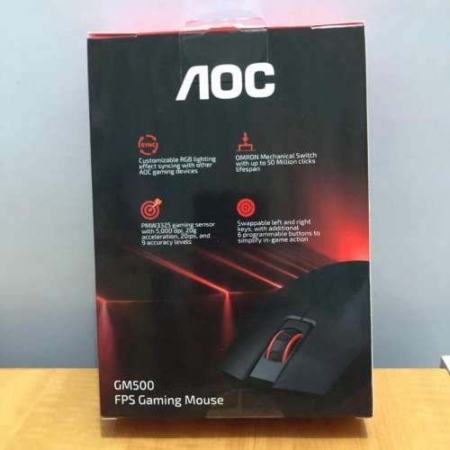全新未用過 香港行貨 AOC 電競滑鼠 GM500 FPS Gaming Mouse