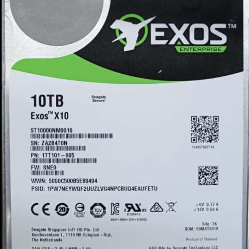 100% work seagate 企業版 10TB  HDD