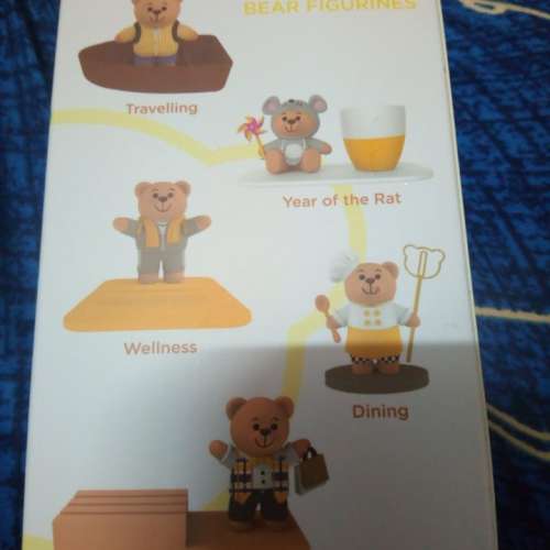 亞洲萬里通 小熊模型3隻（購物、廚師及老鼠造型）