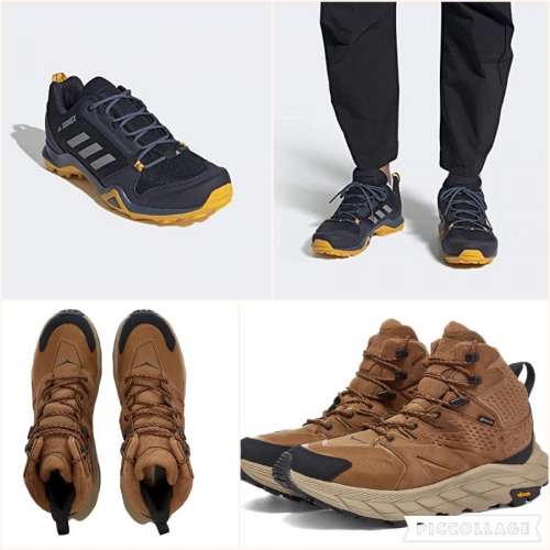New Hoka One One Anacapa Mid Gore-Tex /Adidas TERREX AX3 行山鞋(灰黃藍色)行山,...