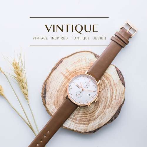 原價$1250/隻 現$1250/對 Vintique Chronograph Watch 情侶 手錶 聖誕 禮物 文青 全...