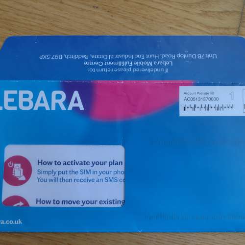 #Lebara UK Sim Card 英國電話卡 (首6個月半價 , 送IDD) #Quidco #TopCashback UK