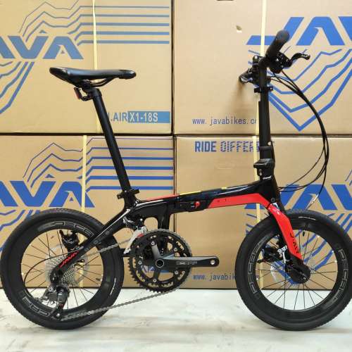 《免費送貨+送頭盔》JAVA X1-18S - 18速 16吋 碳纖 摺疊單車＊油壓碟剎、啤令轆＊