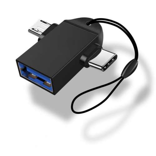USB3.0轉 TYPE-C&Micro USB 二合一 OTG數據傳輸器 無網絡裝安心出行必備