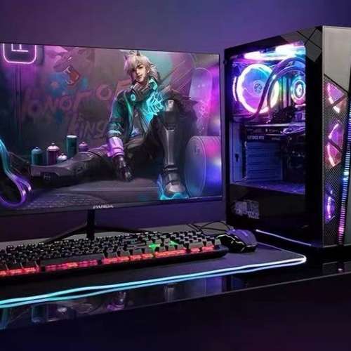 RGB 電競 一體式風扇水冷 i5-10400F 頂配 16GB DDR4 記憶體，240G SSD +  1TB HDD...