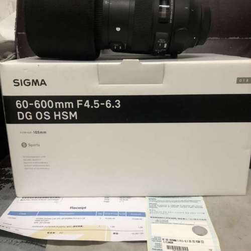 超平 完美無瑕 香港行貨原廠保用 Sigma 60-600 60-600mm OS HSM Sports Canon mount