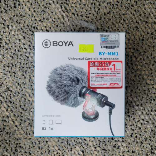 BOYA BY-MM1 Universal Cardioid Microphone 電話電腦收音咪 行貨有盒齊配件