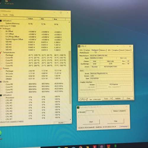 Intel i7 7700K CPU + ASUS ROG MAXIMUS IX HERO Z270 1151 底版