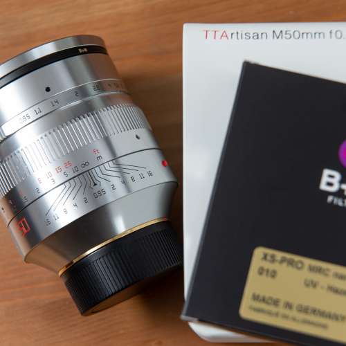 鋼版 TTArtisan 50mm f0.95 連新67mm B+W Xsp UV Filter for Leica M9 MP240 M10