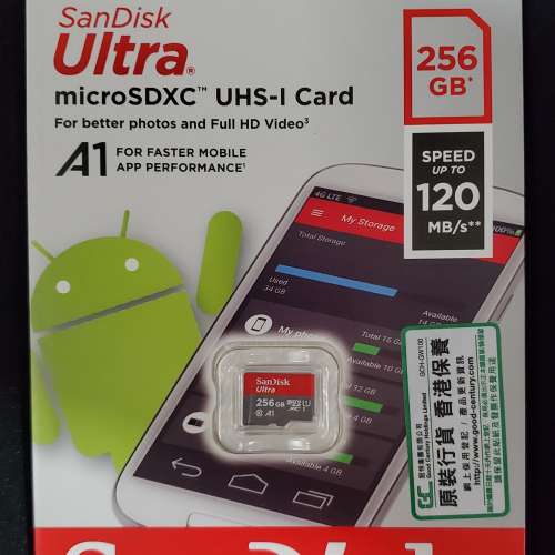 全新 Sandisk Ultra micro sd 256GB 120Mb memory card 記憶咭