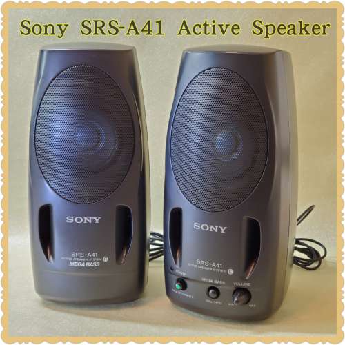 經典Sony SRS-A41 Active Speaker (主動式喇叭1對) Rare Vintage Sony (99% New)