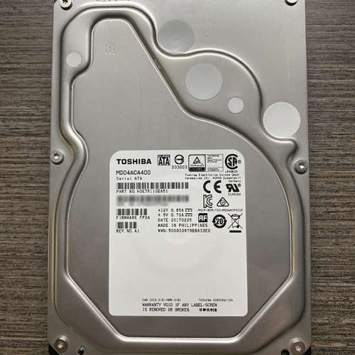 Toshiba 企業版 MD04ACA400 4TB