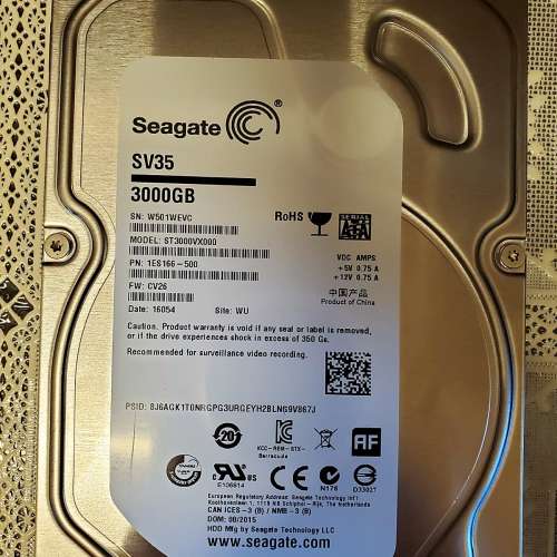 Seagate 3TB HDD Internal Hard Drive 硬盤