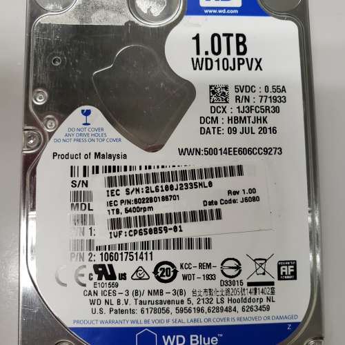 WD Blue 1TB 2.5 SATA WD10JPVX