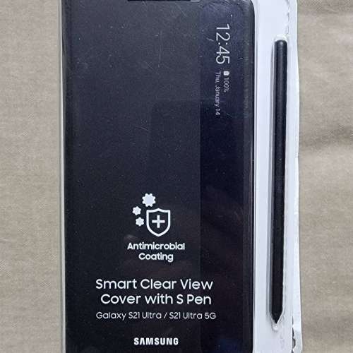 Galaxy S21 Ultra Smart Clear View Cover with S Pen，感應電話保護套
