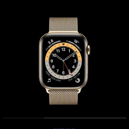 95%新apple watch 44mm 不銹鋼 金色 + 鋼織手環 gps+cellular