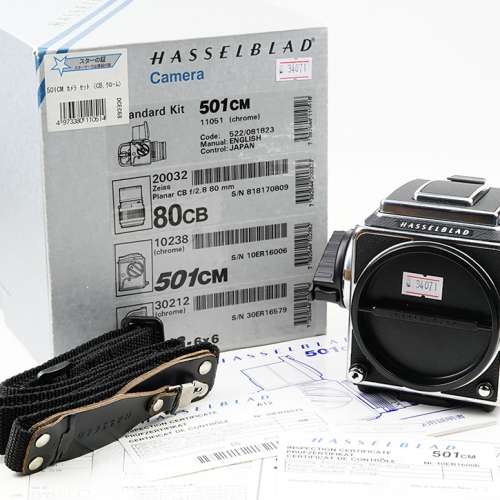 【日本星版】HASSELBLAD/哈蘇 501CM +A12後背 美品 帶對號包裝 #34071