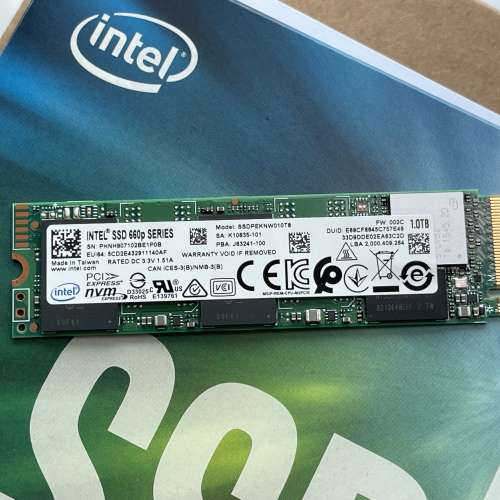 出售 INTEL 660p PCIE M.2 NVME SSD 1TB