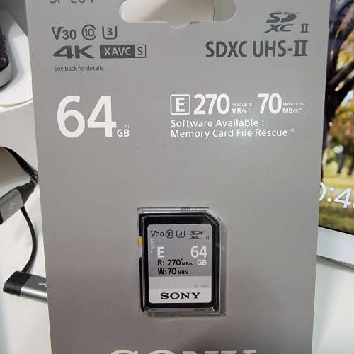 全新 Sony SF-E64 SDXC UHS-II 64GB SD Card 記憶卡