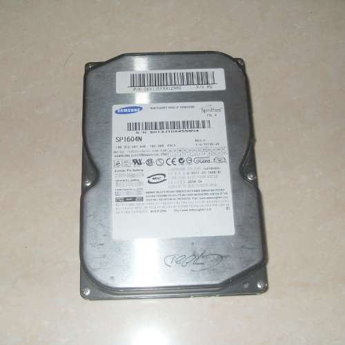 Samsung SP1604N IDE 160 GB ATA/133 and 7,200 rpm hard disk drive