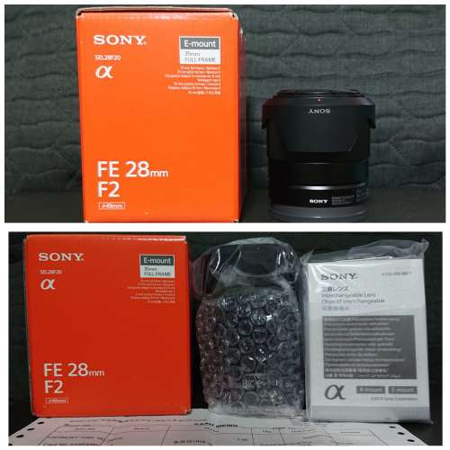 Sony 95%新淨SEL28F20 FE28 mm F2 全片幅E-Mount Full Frame鏡頭