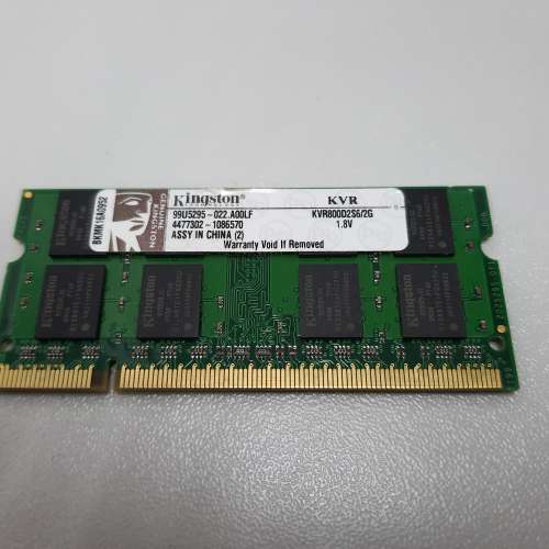 Kingston DDR2-800 2GB KVR800D2S6/2G SODIMM Notebook RAM雙面
