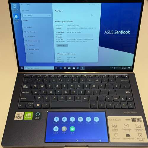 ASUS ZenBook13 UX334, i7-10510U MX250, 16GB, 512GB SSD 99%新