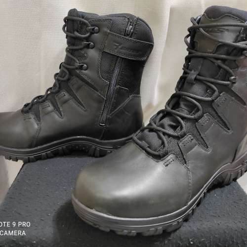 美國BATES黑色高筒防水側拉鍊戰術靴(歐碼42)