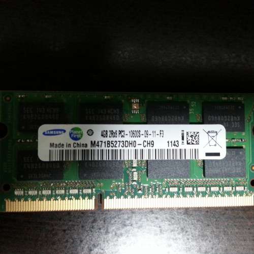 Samsung 4GB notebook DDR3 ram