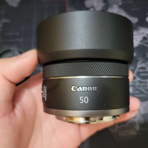 Canon RF 50mm f/1.8 STM with hood