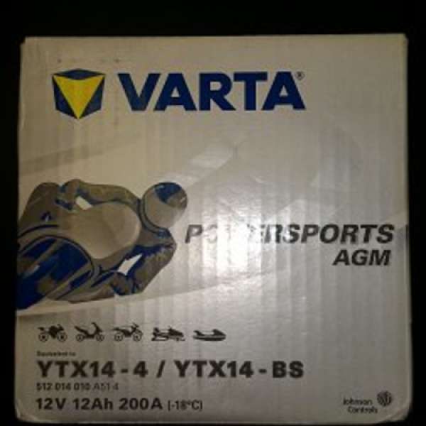 全新 VARTA YTX14-BS AGM 電池 水電 電單車