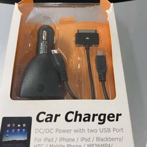 汽車香煙點火電話充電線三種插頭一開三