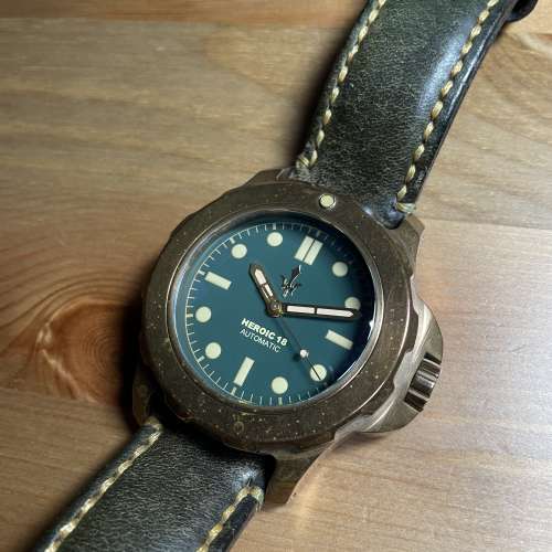 Vintage 47mm Heroic18 M8200 青銅錶 潛水錶 銅錶 氧化效果