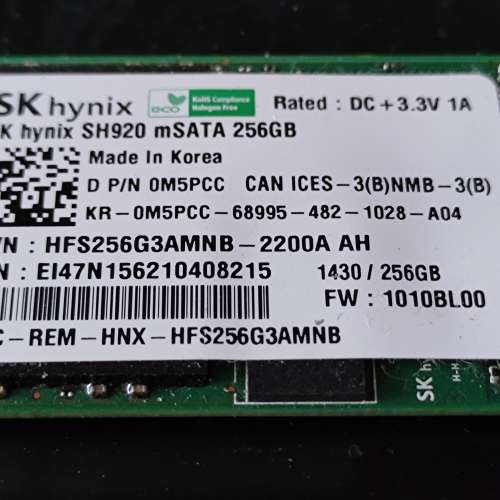 SK hynix SH920 Msata SSD 256GB