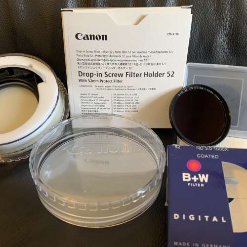 CANON Drop-in Screw Filter Holder 52 + B+W 52mm ND 3.0 1000X