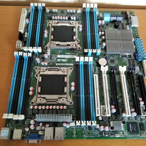 (支援多張RTX3060全速挖礦) ASUS Z9PE-D16C/2L 雙路主板連背板 (運作正常 Bios已更...